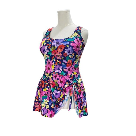 Cupshe Floral One Piece Swim Dress Skirted Swimsuit Tropical Summer Beachwear - Picture 4 of 8
